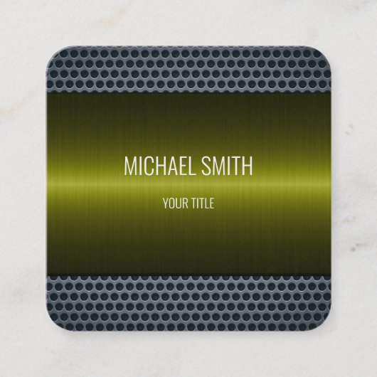Groene olijf Roestvrij staal Metalen blik Vierkante Visitekaartje (Voorkant)