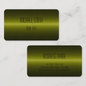 Groene olijf Roestvrij staal Metalen blik Visitekaartje (Voorkant / Achterkant)