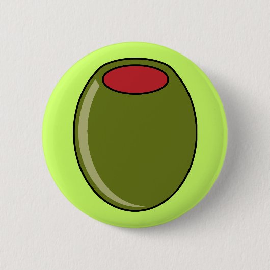 Groene olijf ronde button 5,7 cm (Voorkant)