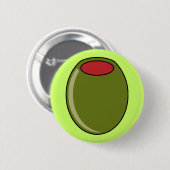 Groene olijf ronde button 5,7 cm (Voorkant /achterkant)