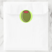 Groene olijf ronde sticker (Tas)