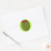 Groene olijf ronde sticker (Envelop)