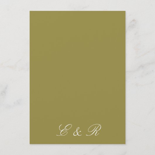 Groene Olijf Solid Color Trend Informatiekaartje (Achterkant)