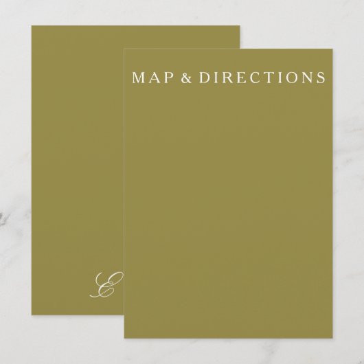 Groene Olijf Solid Color Trend Informatiekaartje (Voorkant / Achterkant)