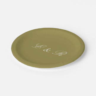 Groene Olijf Solid Color Trend Papieren Bordje