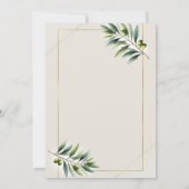 Groene Olijfblad Been Wit Gouden Verlovingsfeest Kaart (Achterkant)