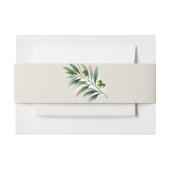 Groene Olijfblad Bone Wit & Goud Rustiek Huwelijk Uitnodigingen Wikkel (Voorkant Voorbeeld)