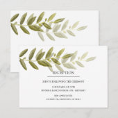 Groene Olijfblad Trouwreceptie Kaarten (Voorkant / Achterkant)