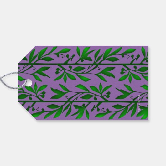 Groene olijfbladeren op maat zeep Labels Cadeaulabel (Achterkant Horizontaal)