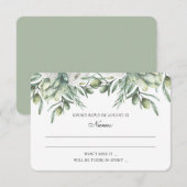 Groene olijfbladeren rsvp. Italiaanse zomer bruilo RSVP Kaartje (Voorkant / Achterkant)