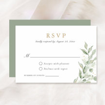 Groene Olijfbladeren Tak Baby's Breath RSVP