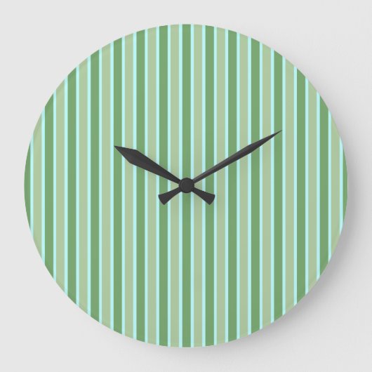 Groene Olijfblauwe Stripe wandklok (Voorkant)