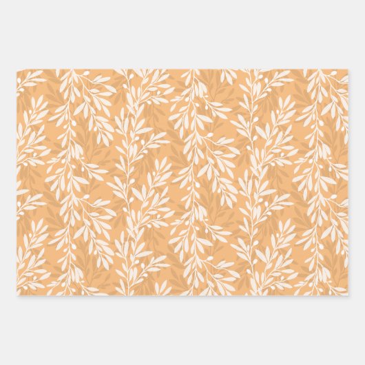 Groene Olijfboom Branch Mediterraan Patroon Inpakpapier Vel (Voorkant 3)