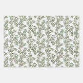 Groene Olijfboom Branch Mediterraan Patroon Inpakpapier Vel (Voorkant 2)