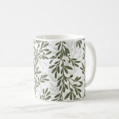 Groene Olijfboom Branch Mediterraan Patroon Koffiemok (Voorkant rechts)