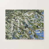 Groene olijfboom met zwarte vruchten legpuzzel (Horizontaal)