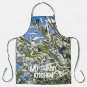 Groene olijfboom met zwarte vruchten schort (Voorkant)