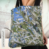 Groene olijfboom met zwarte vruchten tote bag