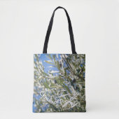 Groene olijfboom met zwarte vruchten tote bag (Voorkant)