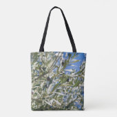 Groene olijfboom met zwarte vruchten tote bag (Achterkant)