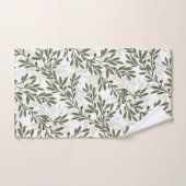 Groene Olijfboomtak Herhalingspatroon Bad Handdoek (Handdoek)