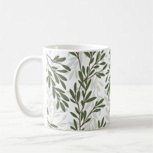 Groene Olijfboomtak Mediterraan Patroon Koffiemok