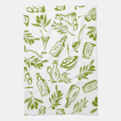 Groene olijfolie theedoek (Verticaal)