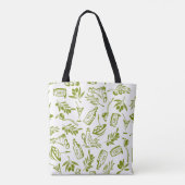 Groene olijfolie tote bag (Achterkant)