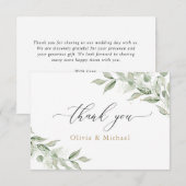 Groene Olijftak Baby's Breath Gouden Huwelijk Bedankkaart (Voorkant / Achterkant)