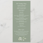 Groene Olijftak Baby's Breath Gouden Huwelijk Programmakaart (Achterkant)