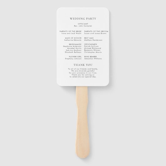 Groene olijftak krans rustiek bruiloft programma handwaaier (Achterkant)