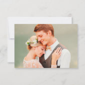 Groene olijftak krans trouwfoto bedankkaart (Achterkant)