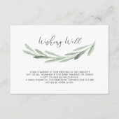 Groene Olijftak Rustieke bruiloft Wishing Well Informatiekaartje (Voorkant)