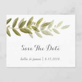 Groene Olijftak Trouw Save The Date Postkaart Aankondigingskaart