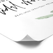 Groene Olijftak Welkom Bruidsborrel Bord Poster (Hoek)