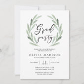 Groene olijftak Wreath Graduation Party Kaart (Voorkant)