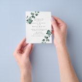 Groene olijftakken, olijfboom bruiloft flyer (Hand)