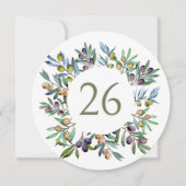 Groene Olijftakken Toscaanse Cirkel Tafelnummer (Voorkant)