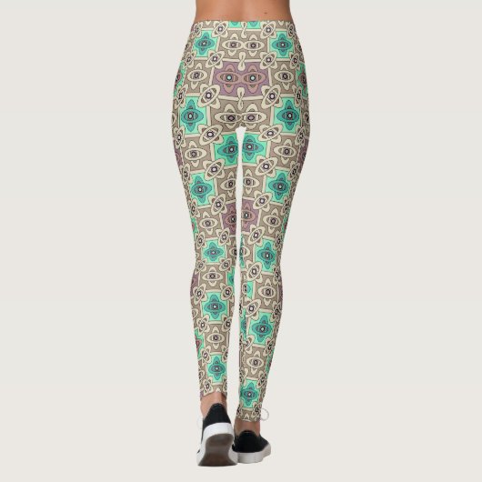 Groene olijfversiering leggings (Achterkant)