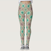 Groene olijfversiering leggings (Voorkant)