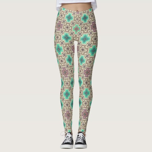 Groene olijfversiering leggings (Voorkant)