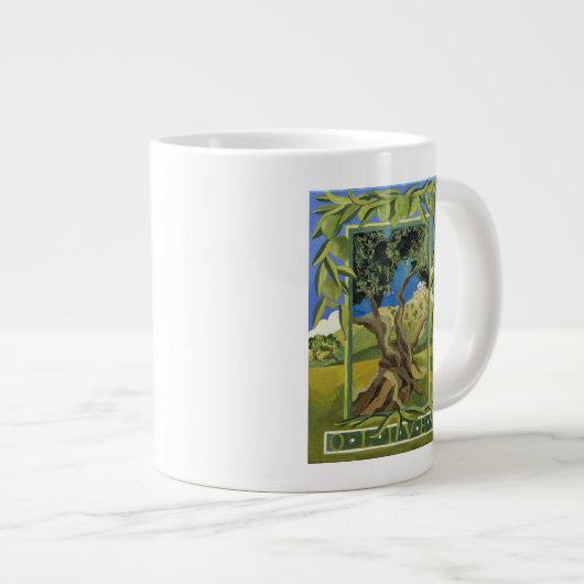 Groene olijven 2014 grote koffiekop (Voorkant rechts)
