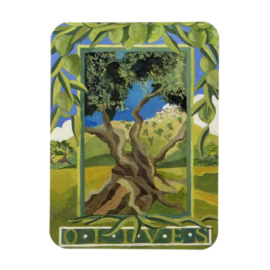 Groene olijven 2014 magneet (Verticaal)