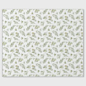 Groene olijven aquarel cadeaupapier (Vlak)