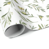 Groene olijven aquarel cadeaupapier (Rol Hoek)