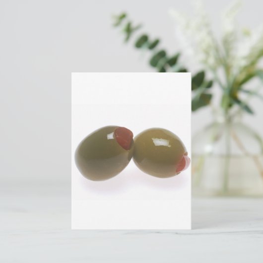 Groene olijven briefkaart (Staand voorkant)
