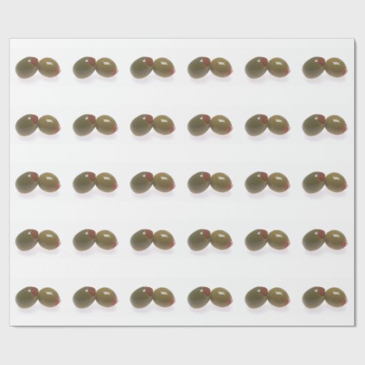 Groene olijven cadeaupapier (Vlak)