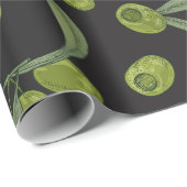 Groene olijven en bladeren cadeaupapier (Rol Hoek)