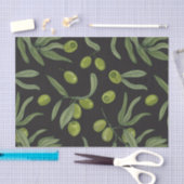 Groene olijven en bladeren tissuepapier (Craft)