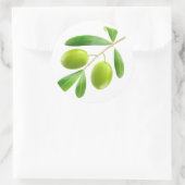 Groene olijven op een tak ronde sticker (Tas)